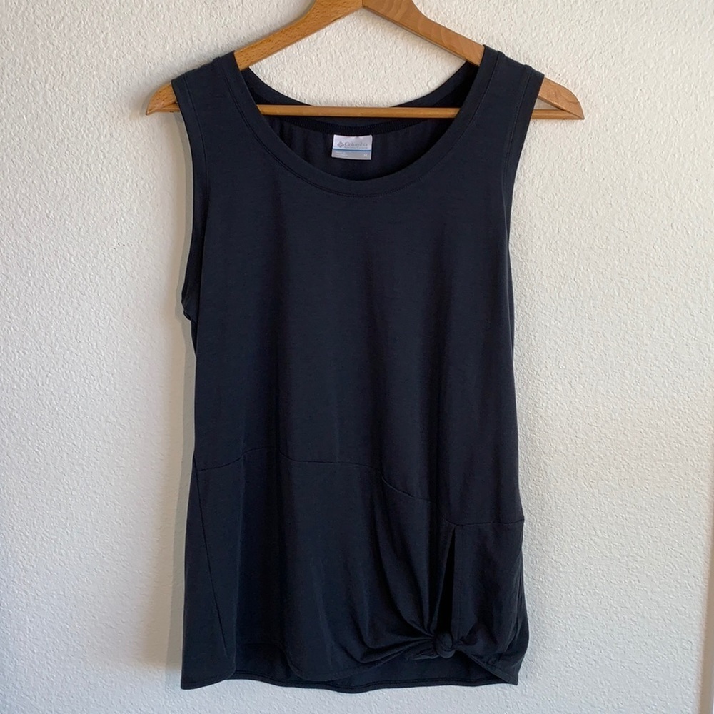 Columbia Black Sleeveless Tank Top with Front Knot